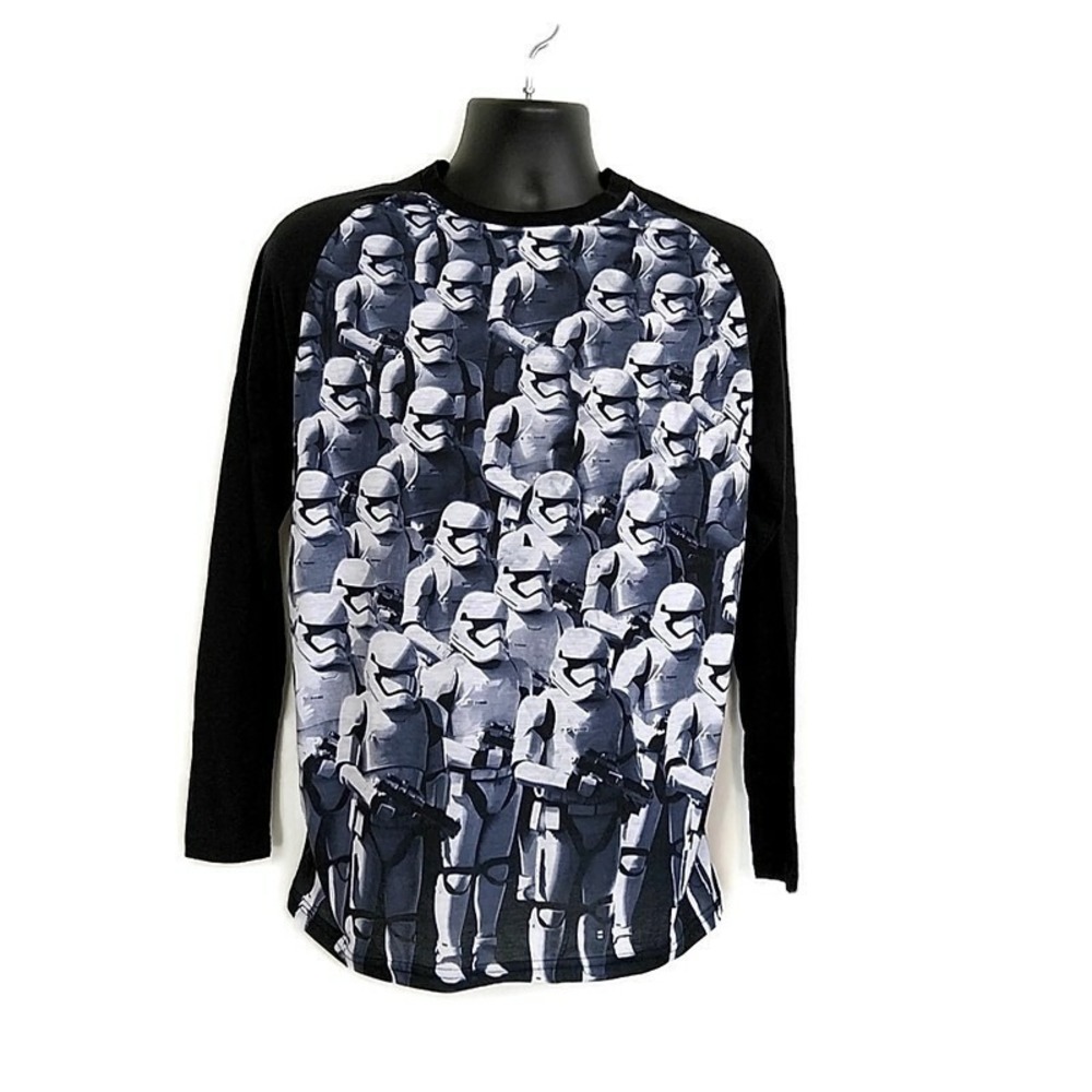 Fifth Son Star Wars Womens sz S Black Long Sleeve Crew Neck Stormtrooper Print